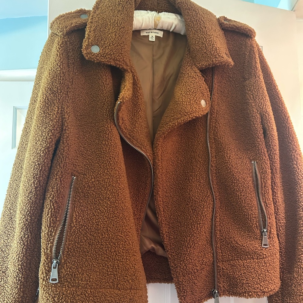 Max Studio Teddy Jacket in Rust - Picture 4 of 5